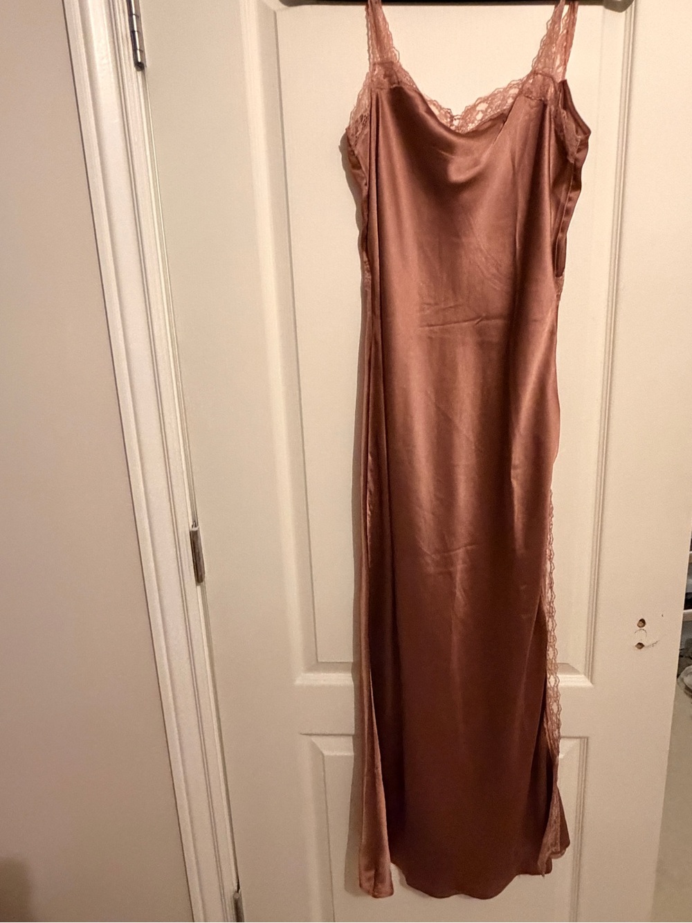 Anthropologie Satin Slip Dress in Dusty Rose